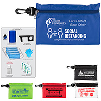 12 Piece Safety Kit in Zipper Pouch with Carabiner Attachment